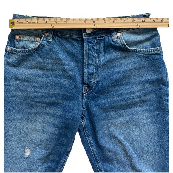 We the Free Jeans Womens 27 Maggie Straight Mid-Rise Raw Hem Button Fly Boho - Picture 5 of 11